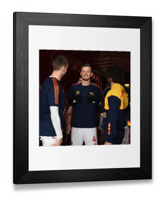 Framed Print : Arsenal's Ben White Gears Up for Arsenal v West Ham United Clash in Premier League