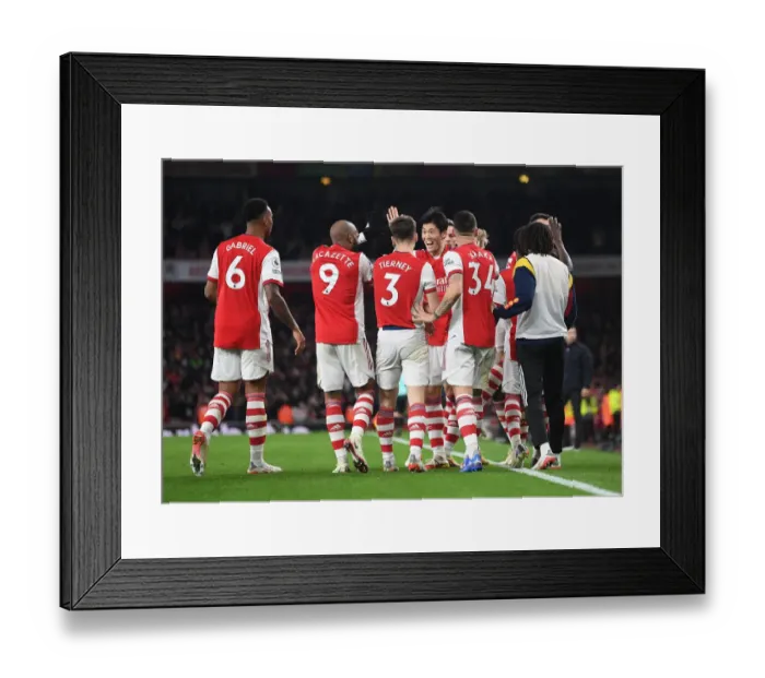 Framed Print : Arsenal Celebrate First Goal: Arsenal v West Ham United, Premier League 2021-22 Framed Print : Arsenal Celebrate First Goal: Arsenal v West Ham United, Premier League 2021-22