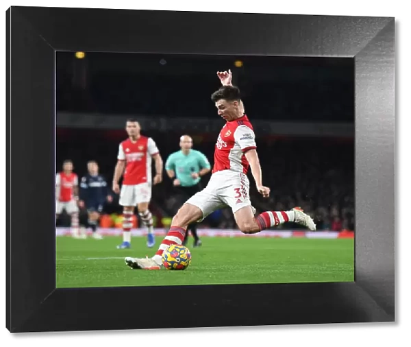 Arsenal vs. West Ham United: Kieran Tierney in Action at the Emirates Stadium