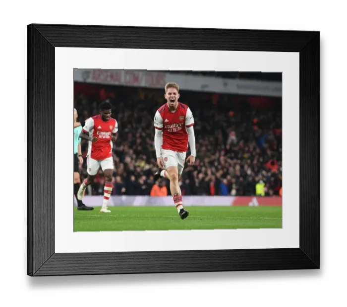 Framed Print : Arsenal's Emile Smith Rowe Scores Second Goal Against West Ham in Premier League Clash