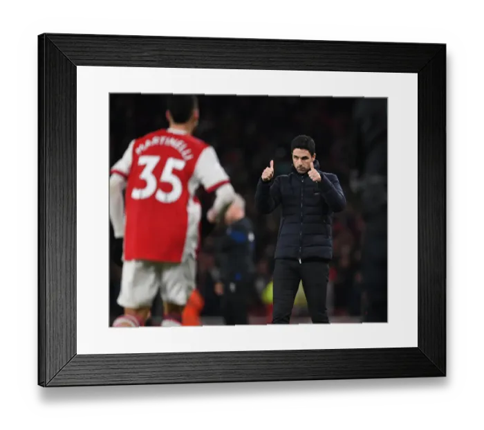 Framed Print : Arsenal's Martinelli Scores as Arteta Celebrates: Arsenal vs West Ham United, Premier League 2021-22 Framed Print : Arsenal's Martinelli Scores as Arteta Celebrates: Arsenal vs West Ham United, Premier League 2021-22
