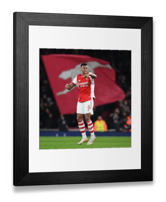 Framed Print : Gabriel in Action: Arsenal vs. West Ham United, Premier League 2021-22
