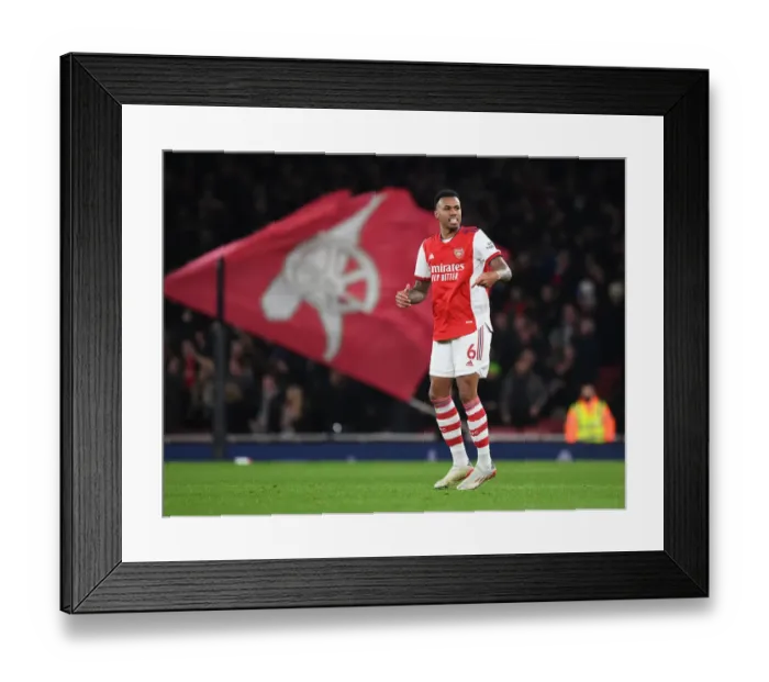 Framed Print : Arsenal's Gabriel Faces Off Against West Ham in Premier League Clash Framed Print : Arsenal's Gabriel Faces Off Against West Ham in Premier League Clash