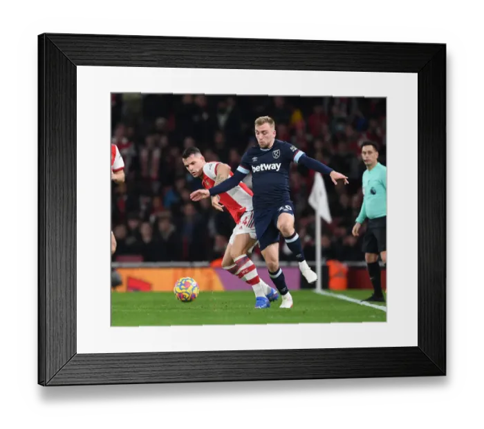 Framed Print : Arsenal vs. West Ham: Xhaka vs. Bowen - Intense Battle in the Premier League Framed Print : Arsenal vs. West Ham: Xhaka vs. Bowen - Intense Battle in the Premier League