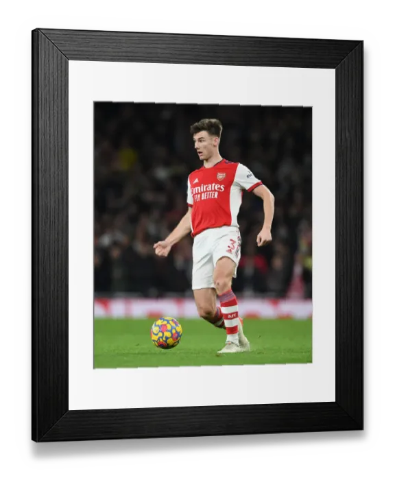 Framed Print : Arsenal's Kieran Tierney in Action Against West Ham United - Premier League 2021-22