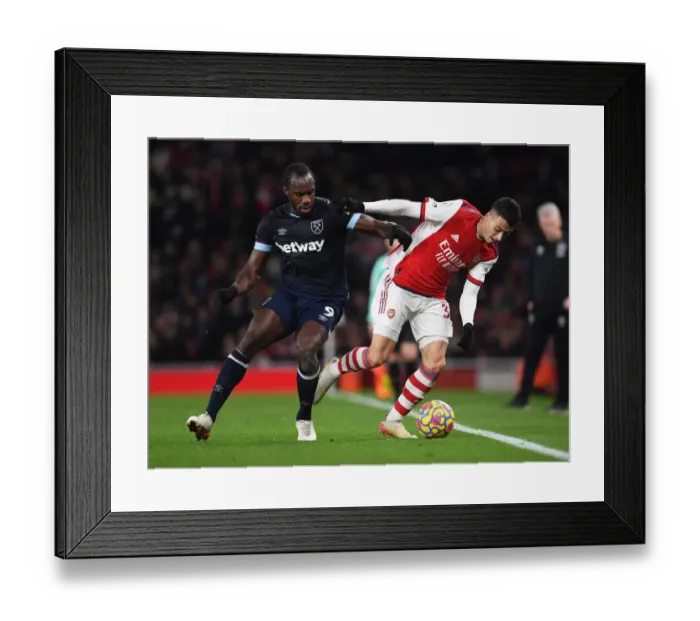 Framed Print : Arsenal vs. West Ham: Martinelli vs. Antonio Clash in Premier League Showdown Framed Print : Arsenal vs. West Ham: Martinelli vs. Antonio Clash in Premier League Showdown
