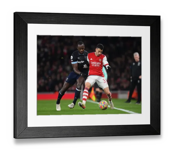 Framed Print : Martinelli vs. Antonio: A Premier League Showdown at Emirates Stadium Framed Print : Martinelli vs. Antonio: A Premier League Showdown at Emirates Stadium