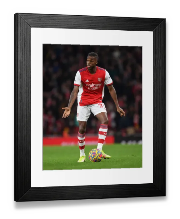 Framed Print : Arsenal vs West Ham United: Nuno Tavares in Action at the Emirates Stadium (Premier League 2021-22)
