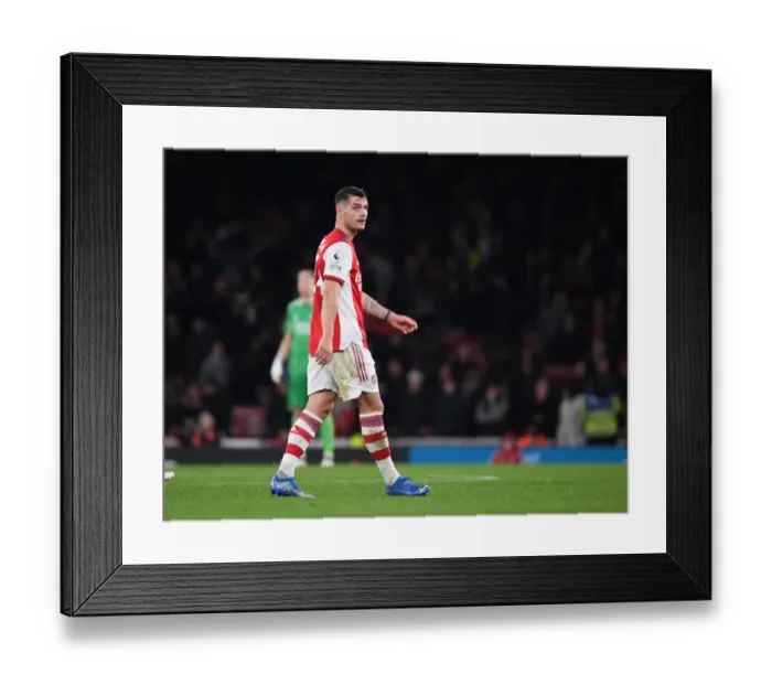 Framed Print : Granit Xhaka: Arsenal's Midfield Mastermind in Action Against West Ham United, Premier League 2021-22 Framed Print : Granit Xhaka: Arsenal's Midfield Mastermind in Action Against West Ham United, Premier League 2021-22
