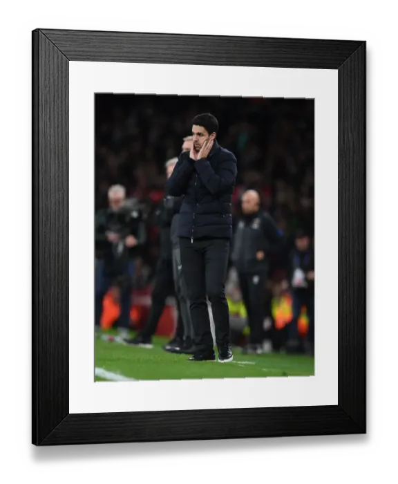 Framed Print : Mikel Arteta Leads Arsenal in Battle: Premier League Clash Against West Ham United