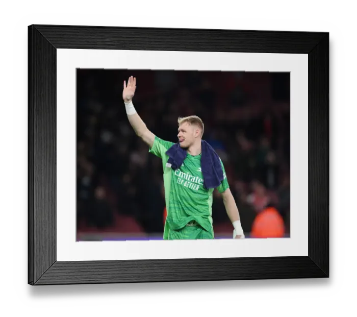 Framed Print : Arsenal's Aaron Ramsdale Celebrates Victory over West Ham United with Fans (2021-22) Framed Print : Arsenal's Aaron Ramsdale Celebrates Victory over West Ham United with Fans (2021-22)