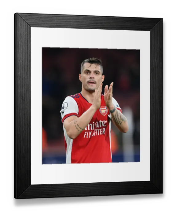 Framed Print : Arsenal's Granit Xhaka Applauding Fans: Arsenal vs West Ham United, Premier League 2021-22