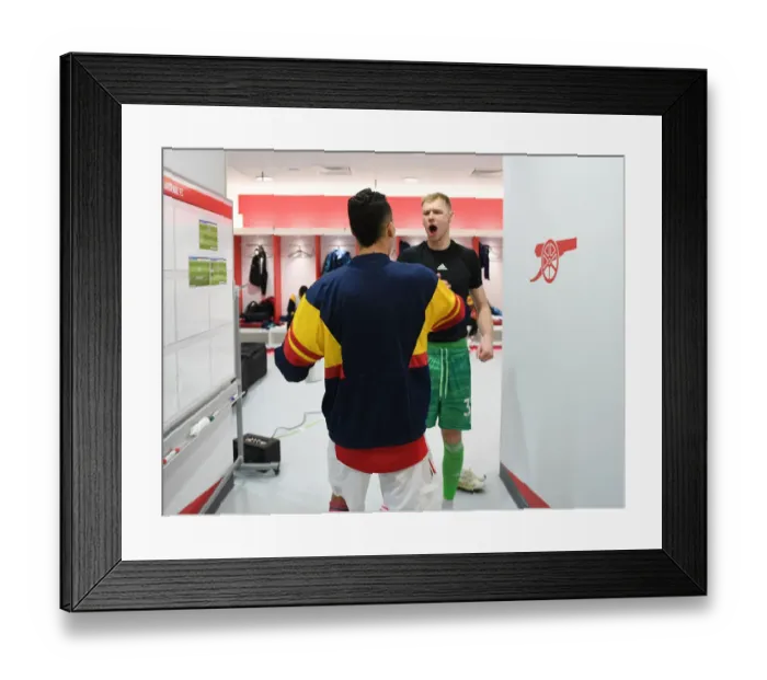Framed Print : Arsenal Celebrate Hard-Fought Victory Over West Ham United in the Premier League