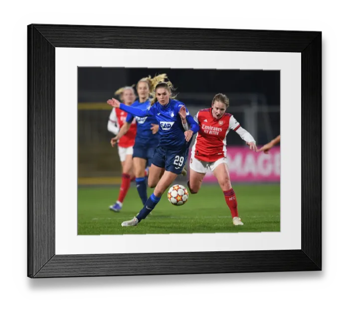 Framed Print : Arsenal vs. Hoffenheim: UEFA Women's Champions League Clash in Germany, December 2021 Framed Print : Arsenal vs. Hoffenheim: UEFA Women's Champions League Clash in Germany, December 2021