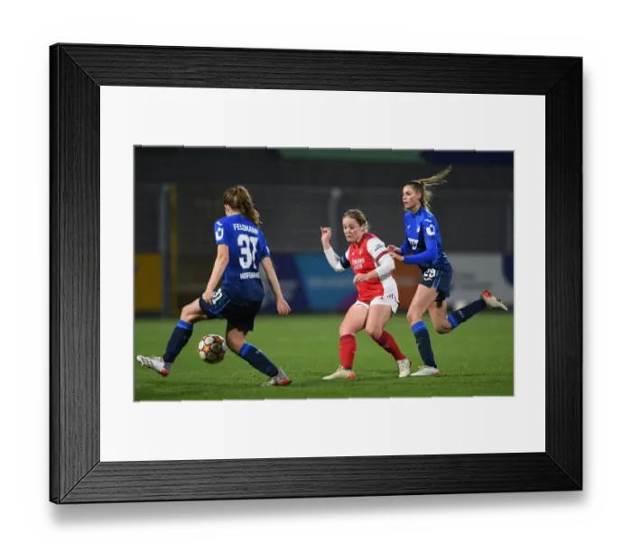 Framed Print : Arsenal Women Face Off Against 1899 Hoffenheim in UEFA Champions League Clash