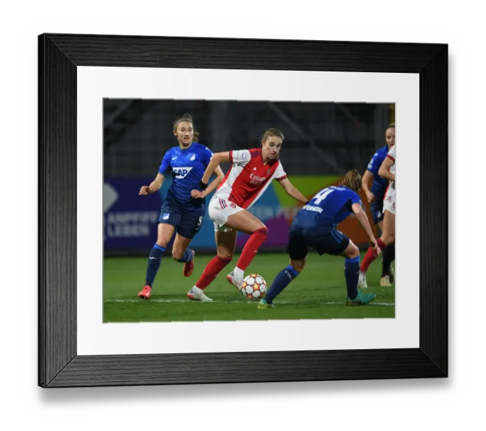 Framed Print : Champions League Showdown: Miedema's Determined Battle Against Hoffenheim's Defense Framed Print : Champions League Showdown: Miedema's Determined Battle Against Hoffenheim's Defense