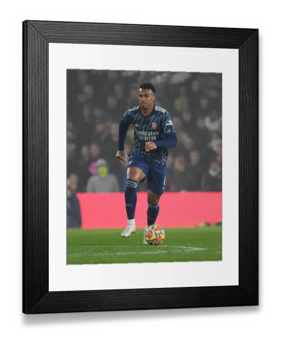 Framed Print : Gabriel in Action: Leeds United vs Arsenal, Premier League 2021-22