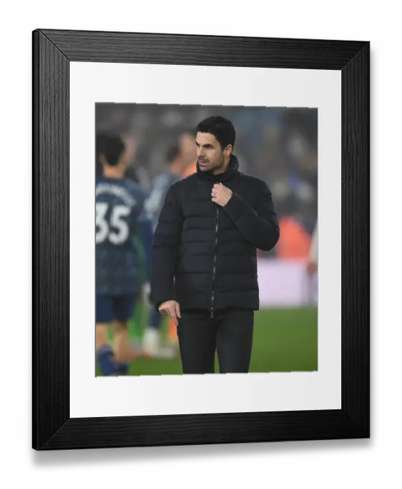 Framed Print : Mikel Arteta Reacts After Arsenal's Clash with Leeds United in the Premier League