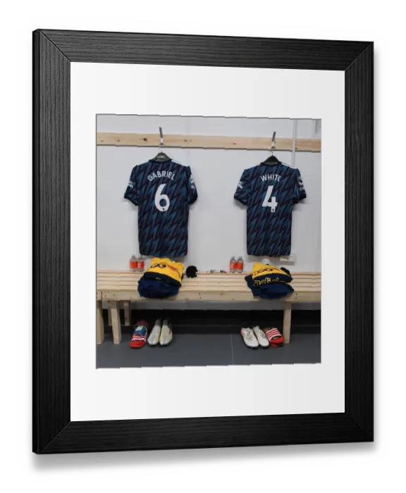 Framed Print : Arsenal Changing Room: Gabriel and Ben White Gear Up for Leeds United Clash (Premier League 2021-22) Framed Print : Arsenal Changing Room: Gabriel and Ben White Gear Up for Leeds United Clash (Premier League 2021-22)