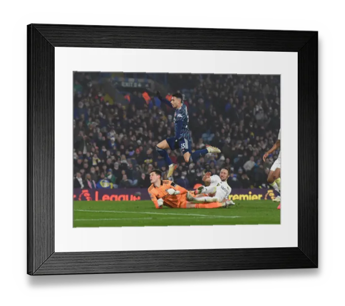 Framed Print : Gabriel Martinelli Scores First Arsenal Goal: Leeds United vs. Arsenal (Premier League 2021-22)