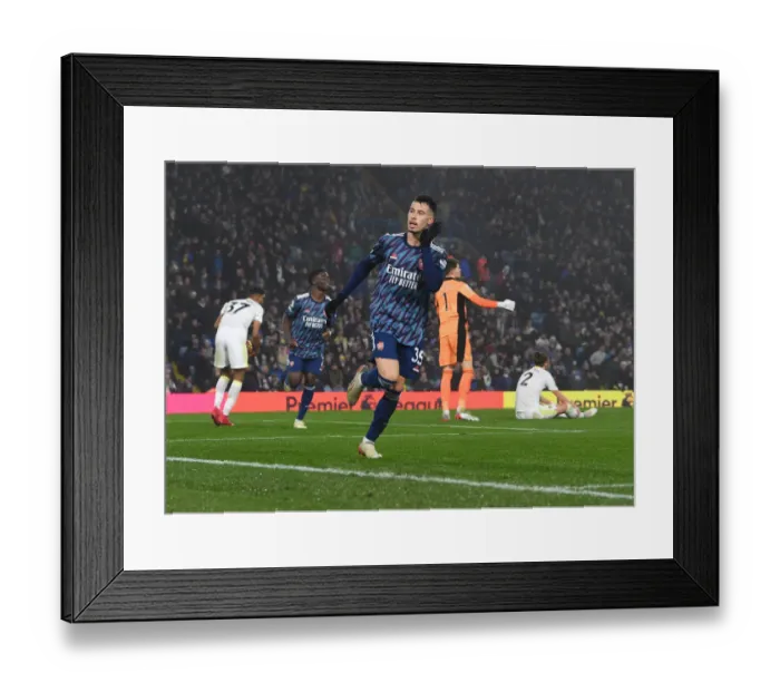 Framed Print : Gabriel Martinelli Scores First Goal: Leeds United vs. Arsenal, Premier League 2021-22 Framed Print : Gabriel Martinelli Scores First Goal: Leeds United vs. Arsenal, Premier League 2021-22