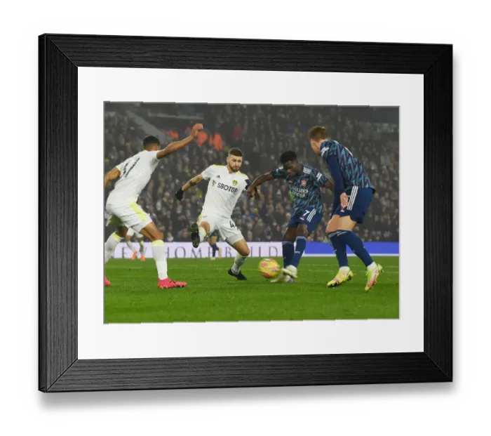 Framed Print : Bukayo Saka Scores the Third Goal: Leeds United vs. Arsenal, Premier League 2021-22 Framed Print : Bukayo Saka Scores the Third Goal: Leeds United vs. Arsenal, Premier League 2021-22
