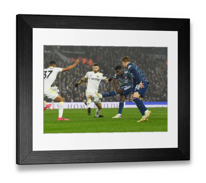 Framed Print : Bukayo Saka's Stunner: Arsenal's Triumph over Leeds United in the Premier League 2021-22