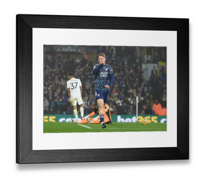 Framed Print : Emile Smith Rowe Scores His Fourth Goal: Arsenal's Victory Over Leeds United (Premier League 2021-22)