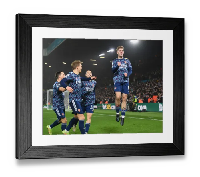 Framed Print : Emile Smith Rowe Scores Fourth: Arsenal's Victory Over Leeds United in Premier League