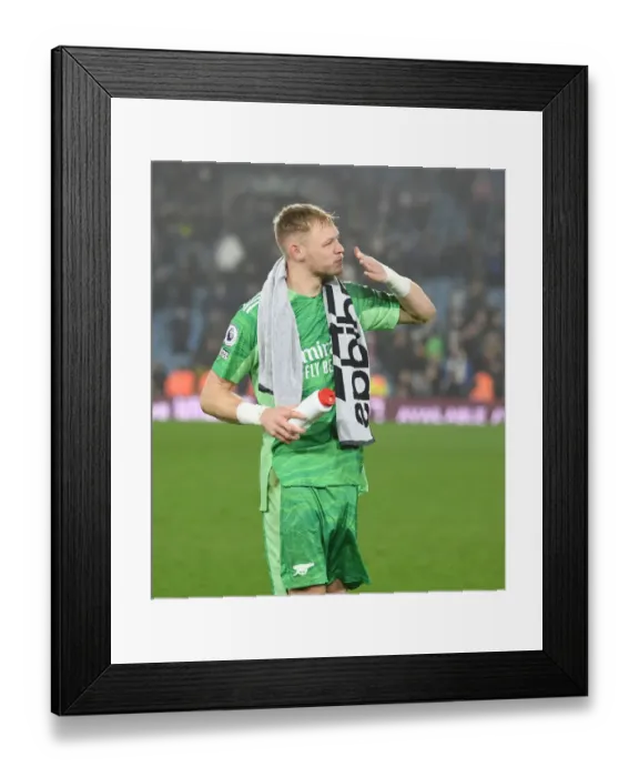 Framed Print : Arsenal's Aaron Ramsdale Pays Tribute to Leeds Fans After Intense Premier League Clash