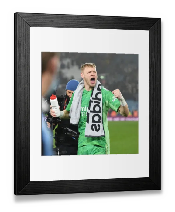 Framed Print : Arsenal's Ramsdale Celebrates Thrilling Victory Over Leeds United in Premier League Framed Print : Arsenal's Ramsdale Celebrates Thrilling Victory Over Leeds United in Premier League