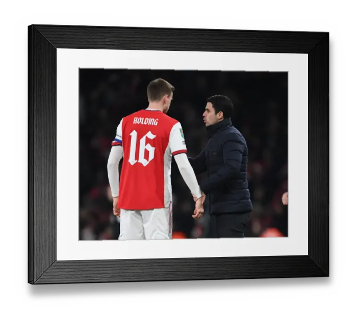 Framed Print : Mikel Arteta Motivates Rob Holding: Arsenal's Carabao Cup Showdown against Sunderland Framed Print : Mikel Arteta Motivates Rob Holding: Arsenal's Carabao Cup Showdown against Sunderland