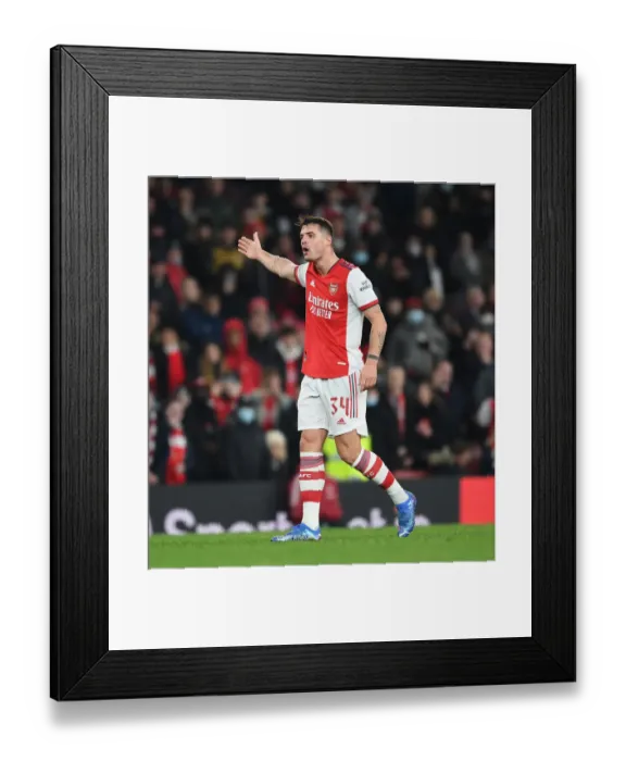 Framed Print : Granit Xhaka's Dominant Performance: Arsenal's Carabao Cup Quarterfinals Triumph over Sunderland