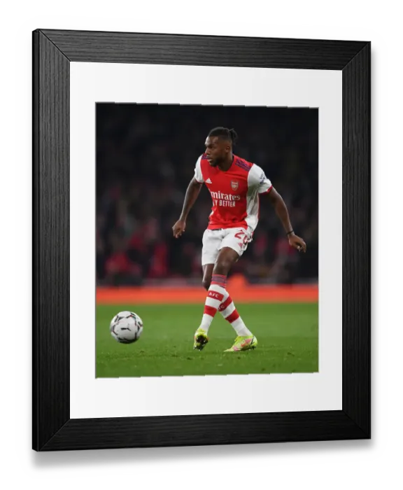 Framed Print : Arsenal's Nuno Tavares in Action: Carabao Cup Quarterfinal vs. Sunderland