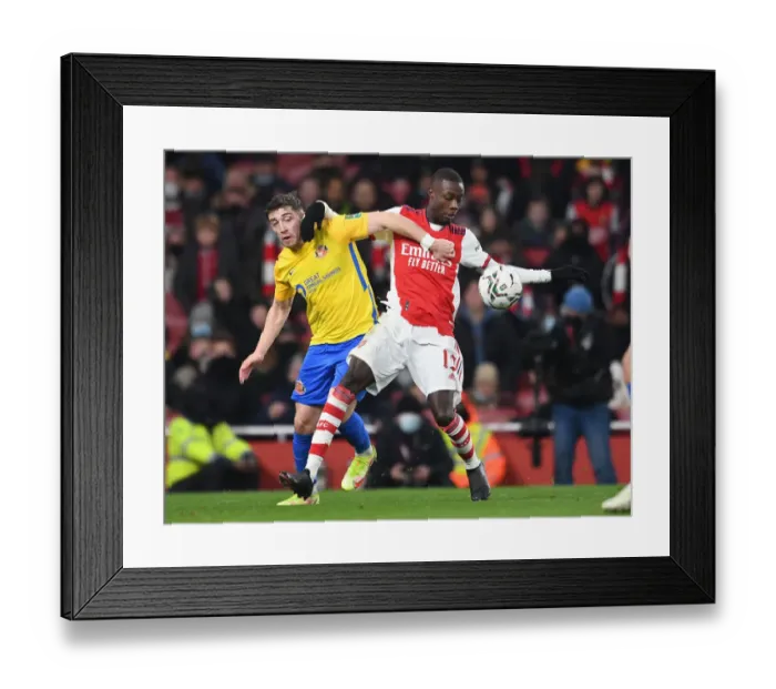 Framed Print : Pepe vs Gooch: A Carabao Cup Showdown at the Emirates Framed Print : Pepe vs Gooch: A Carabao Cup Showdown at the Emirates