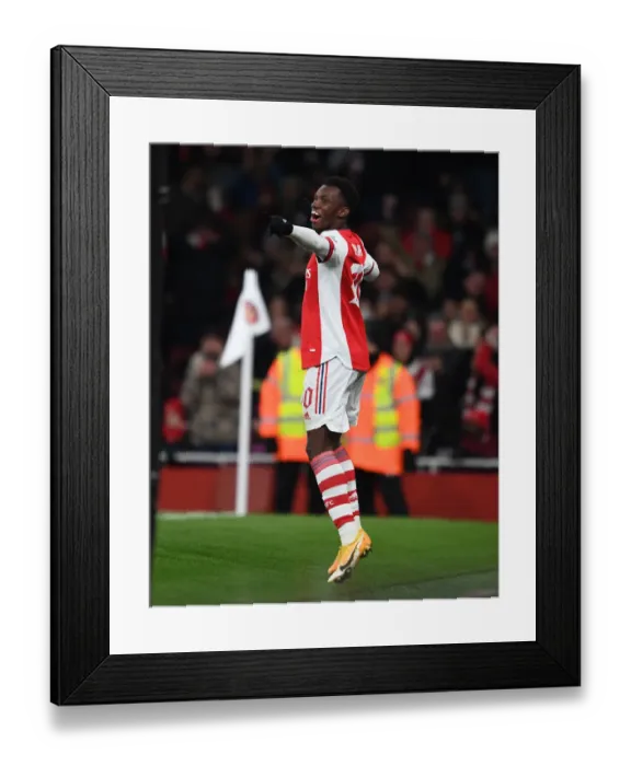 Framed Print : Eddie Nketiah's Hat-trick: Arsenal Advance to Carabao Cup Quarterfinals with 4-2 Win over Sunderland Framed Print : Eddie Nketiah's Hat-trick: Arsenal Advance to Carabao Cup Quarterfinals with 4-2 Win over Sunderland