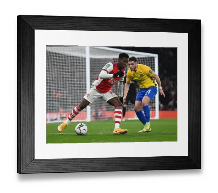 Framed Print : Arsenal vs Sunderland: Carabao Cup Quarterfinal Showdown - Eddie Nketiah Faces Off Against Lynden Gooch Framed Print : Arsenal vs Sunderland: Carabao Cup Quarterfinal Showdown - Eddie Nketiah Faces Off Against Lynden Gooch