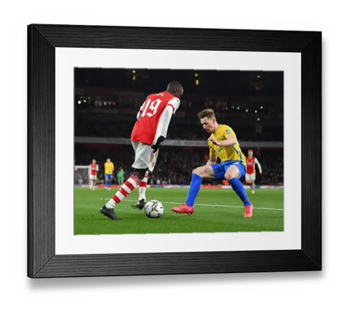 Framed Print : Nicolas Pepe's Sensational Nutmeg: Arsenal's Carabao Cup Quarterfinal Victory over Sunderland Framed Print : Nicolas Pepe's Sensational Nutmeg: Arsenal's Carabao Cup Quarterfinal Victory over Sunderland