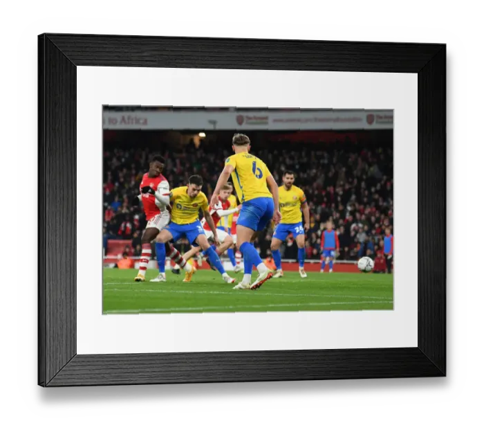 Framed Print : Arsenal's Eddie Nketiah Scores Hat-trick, Secures Carabao Cup Quarterfinals Victory Over Sunderland Framed Print : Arsenal's Eddie Nketiah Scores Hat-trick, Secures Carabao Cup Quarterfinals Victory Over Sunderland