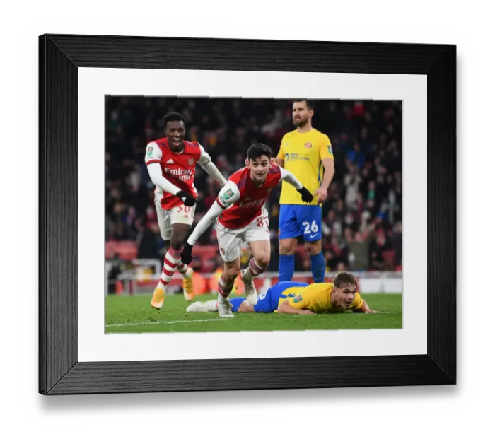 Framed Print : Charlie Patino's Fifth Goal: Arsenal Reaches Carabao Cup Semis