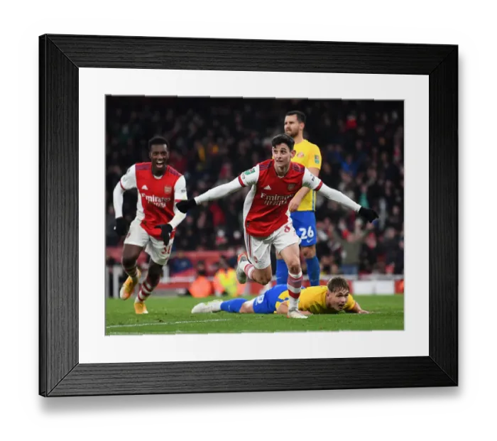 Framed Print : Charlie Patino's Stunner: Arsenal Advances to Carabao Cup Semis with 5-0 Victory