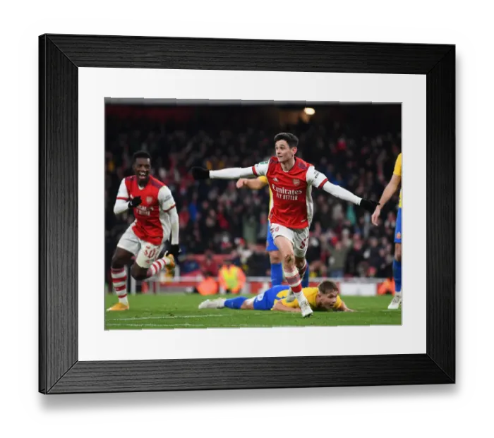 Framed Print : Charlie Patino's Five-Goal Sensation: Arsenal's Dominant 5-0 Carabao Cup Victory over Sunderland