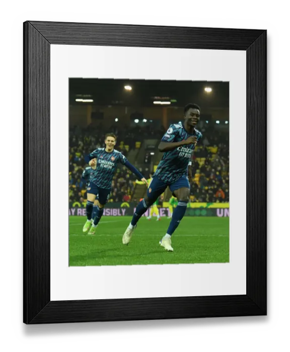 Framed Print : Saka's Premier League Debut Goal: Arsenal's Victory over Norwich City