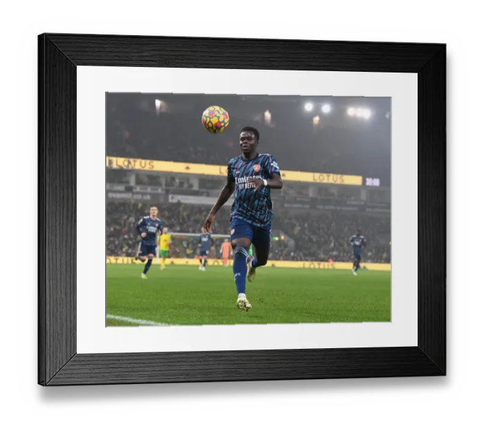 Framed Print : Bukayo Saka Shines: Norwich City vs. Arsenal, 2021-22 Premier League