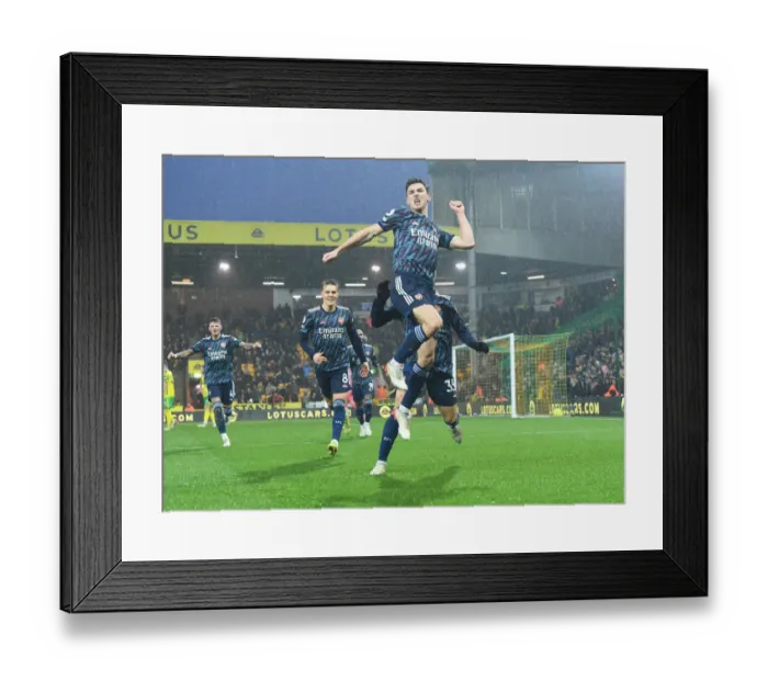 Framed Print : Kieran Tierney Scores His Second Goal: Arsenal's Victory at Norwich City, Premier League 2021-22 Framed Print : Kieran Tierney Scores His Second Goal: Arsenal's Victory at Norwich City, Premier League 2021-22