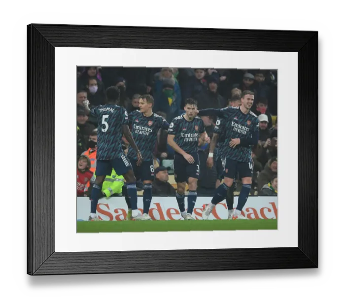 Framed Print : Kieran Tierney Scores His Second Goal: Arsenal's Triumph Over Norwich City