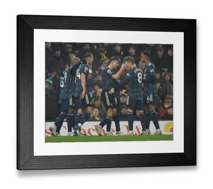 Framed Print : Arsenal's Kieran Tierney Scores Second Goal Against Norwich City in Premier League