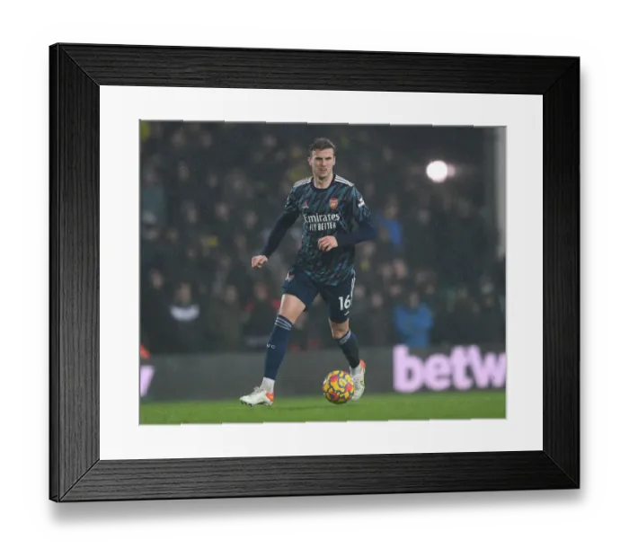 Framed Print : Rob Holding in Action: Arsenal's Defensive Battle at Norwich City, Premier League 2021-22