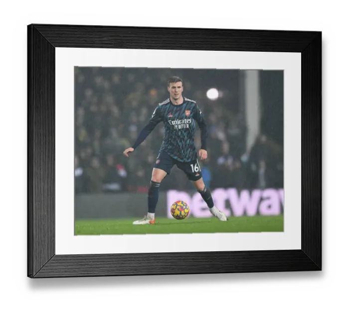 Framed Print : Rob Holding in Action: Arsenal's Defensive Showdown at Norwich City, Premier League 2021-22