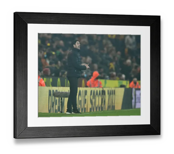 Framed Print : Arsenal's Arteta Faces Off Against Norwich in Premier League Clash (December 2021)